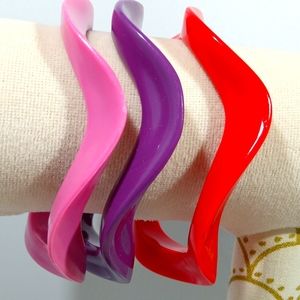 Vintage Retro Fun wavy Bangle Set of 3